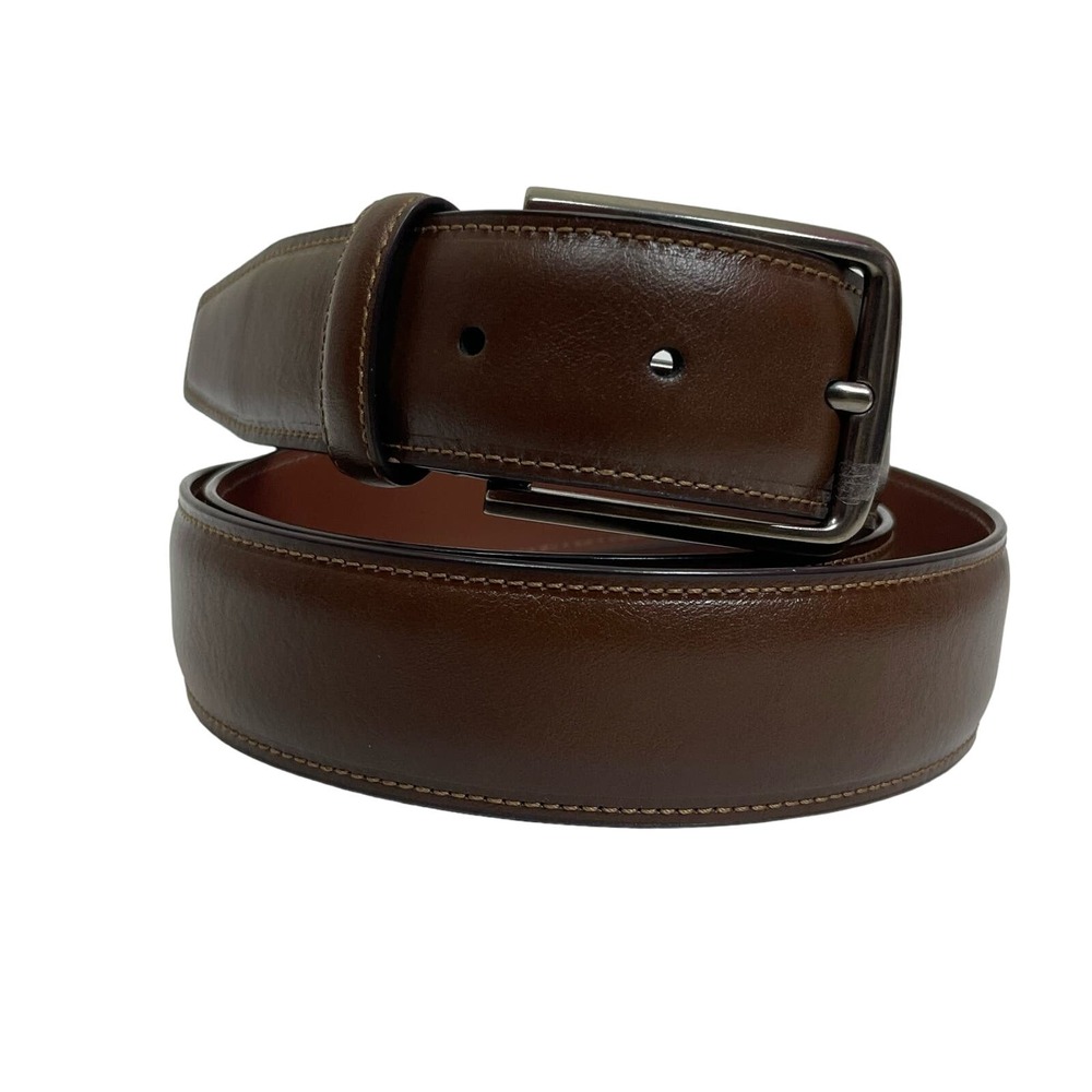 Penguin Munsingwear Men's Brown Belt 42 Faux Leather Classic 1.25"‎ Wide